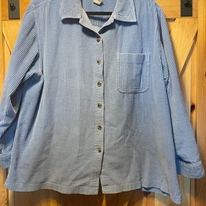 Vintage LL Bean women’s corduroy Blue Button-Up Shirt/ Shacket